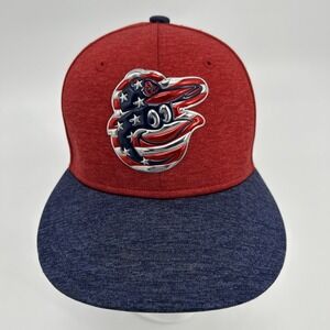 Baltimore Orioles Hat Men's 7 Red Blue MLB New Era 59Fifty Stars &‎ Stripes USA